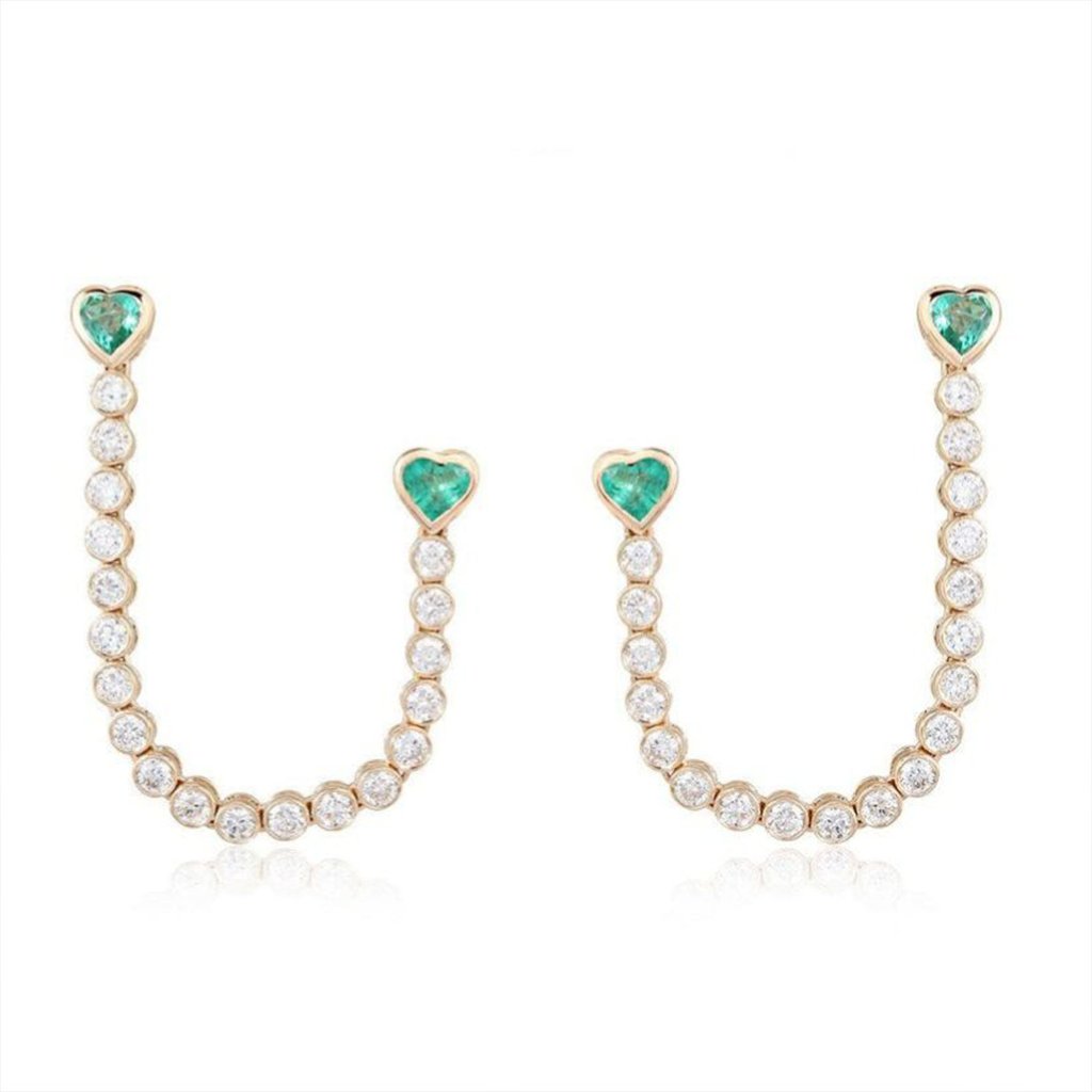 Diamond Shine 14k (Or 18k Upon Request) Yellow Gold Danglers Drop Earrings